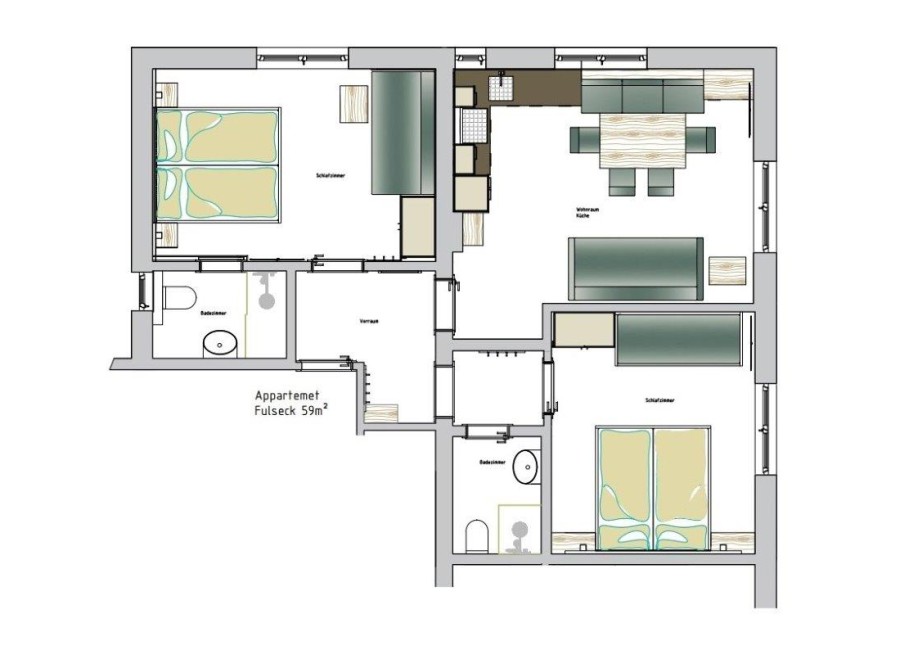 Grundriss vom Appartement Kieserl